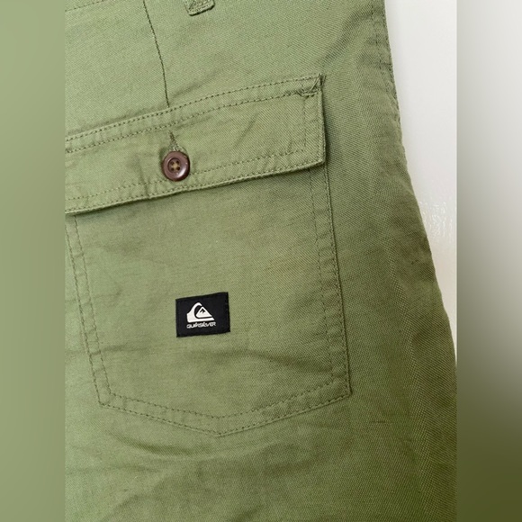 Quiksilver Linen Shorts in Olive Size 29 - Picture 4 of 6